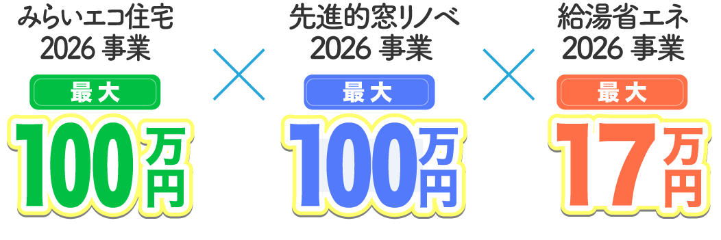 みらいエコ住宅＆先進的窓リノベ2026事業＆給湯省エネ2026事業